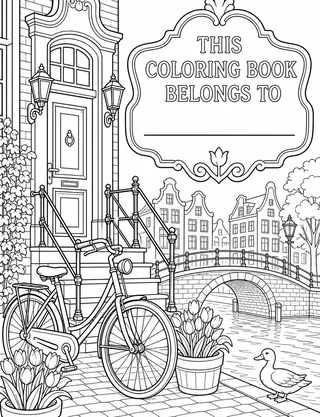 Belongs-To Page inside Netherlands Coloring Book for Adults