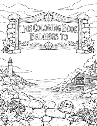 Belongs-To Page inside New England Coloring Book for Adults