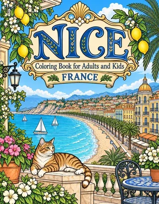Nice Coloring Book for Adults cover illustration by Louisa May Carson