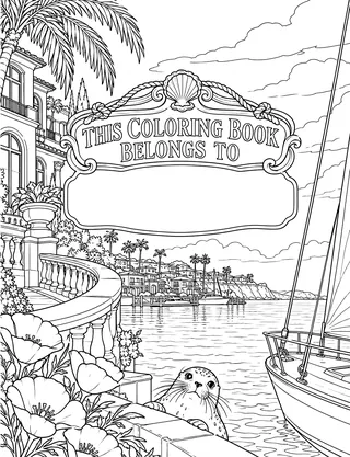 Belongs-To Page inside Orange County Coloring Book for Adults