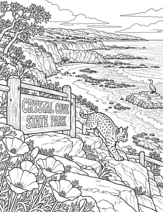 Detailed coloring page of Crystal Cove