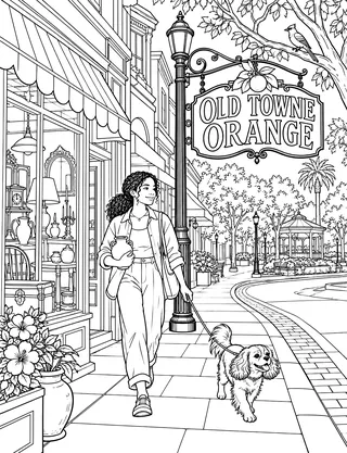 Detailed coloring page of Old Towne Orange