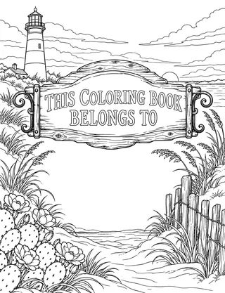 Belongs-To Page inside Outer Banks Coloring Book for Adults