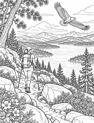 Detailed coloring page of Big Bear Lake