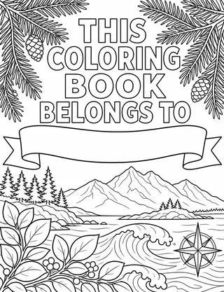 Belongs-To Page inside Pacific Northwest Coloring Book for Adults