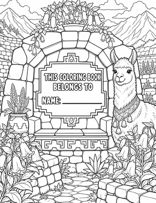 Belongs-To Page inside Peru Coloring Book for Adults