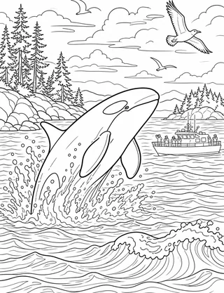 Detailed coloring page of Olympic National Park