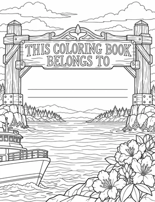 Belongs-To Page inside Puget Sound Coloring Book for Adults