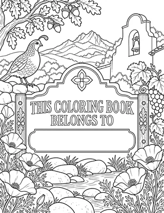 Belongs-To Page inside San Luis Obispo Coloring Book for Adults