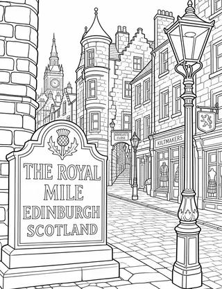 Detailed colouring page of Historic Eilean Donan Castle