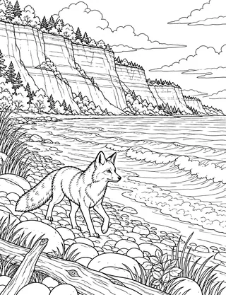 Detailed colouring page of Scarborough Bluffs