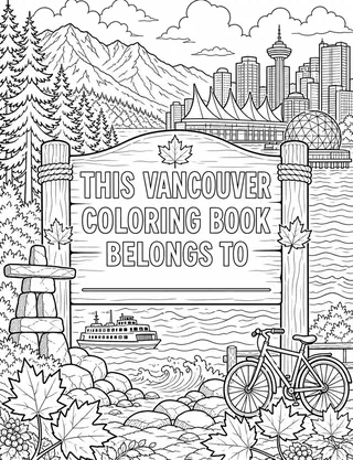 Belongs-To Page inside Vancouver Coloring Book for Adults