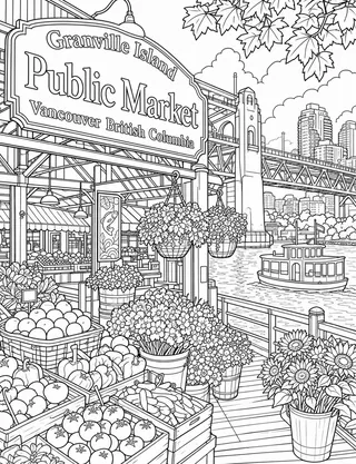 Detailed colouring page of Snow-Capped North Shore Mountains