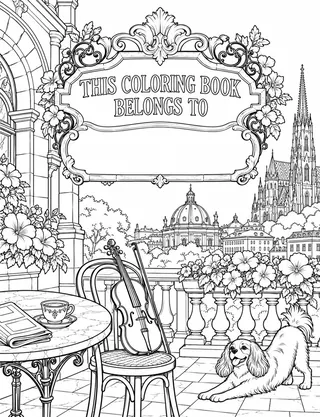 Belongs-To Page inside Vienna Coloring Book for Adults