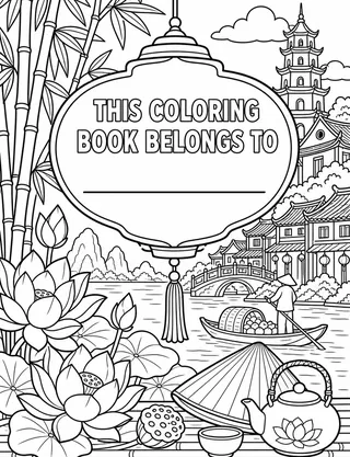 Belongs-To Page inside Vietnam Coloring Book for Adults