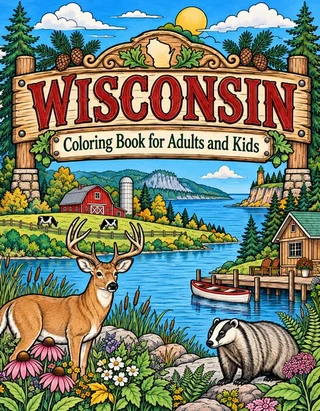 Wisconsin Coloring Book for Adults