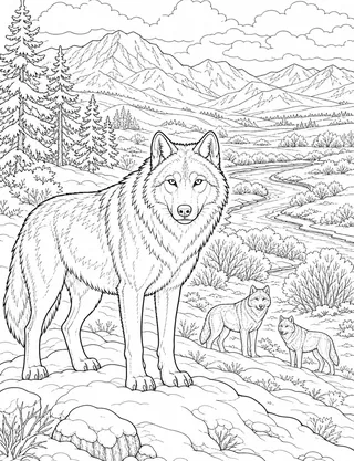 Detailed coloring page of Old Faithful Geyser